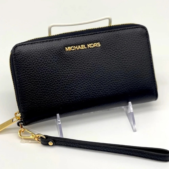Michael Kors Large Flat MF Phone Case Black - Picture 1 of 7